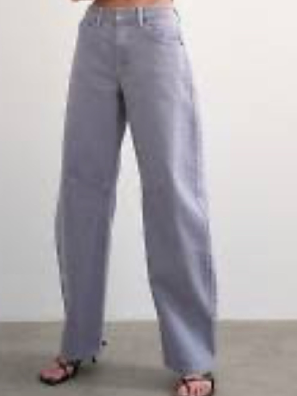 GB lilac silver Metallic Mid high 10” waist Straight-Leg five pocket Jeans Sz 3